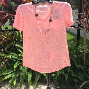 Women's Small Geometric Burnout Short Sleeve Tee